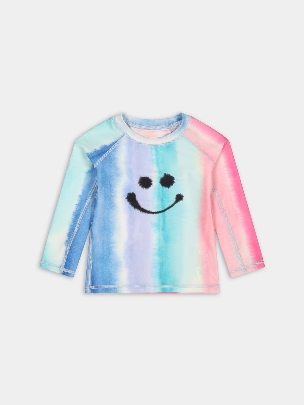 T-shirt anti UV multicolor per neonati con smile